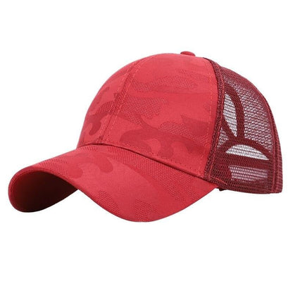 Trendige Damen Baseballcap mit Zopfloch & Klettverschluss – Leona