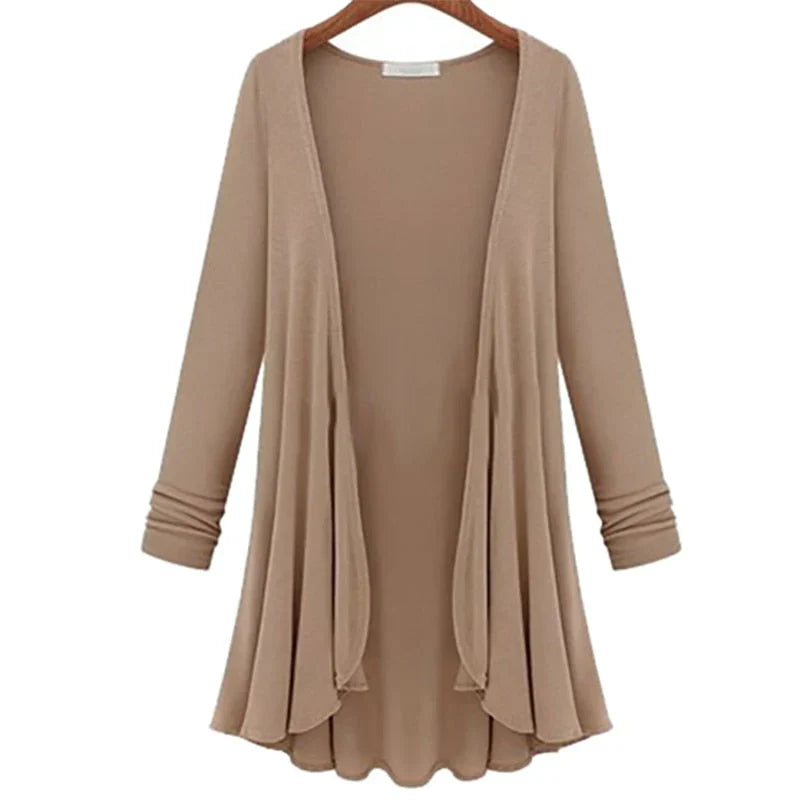 Damen Strick-Cardigan mit Rüschen – Chiara Herbstzauber