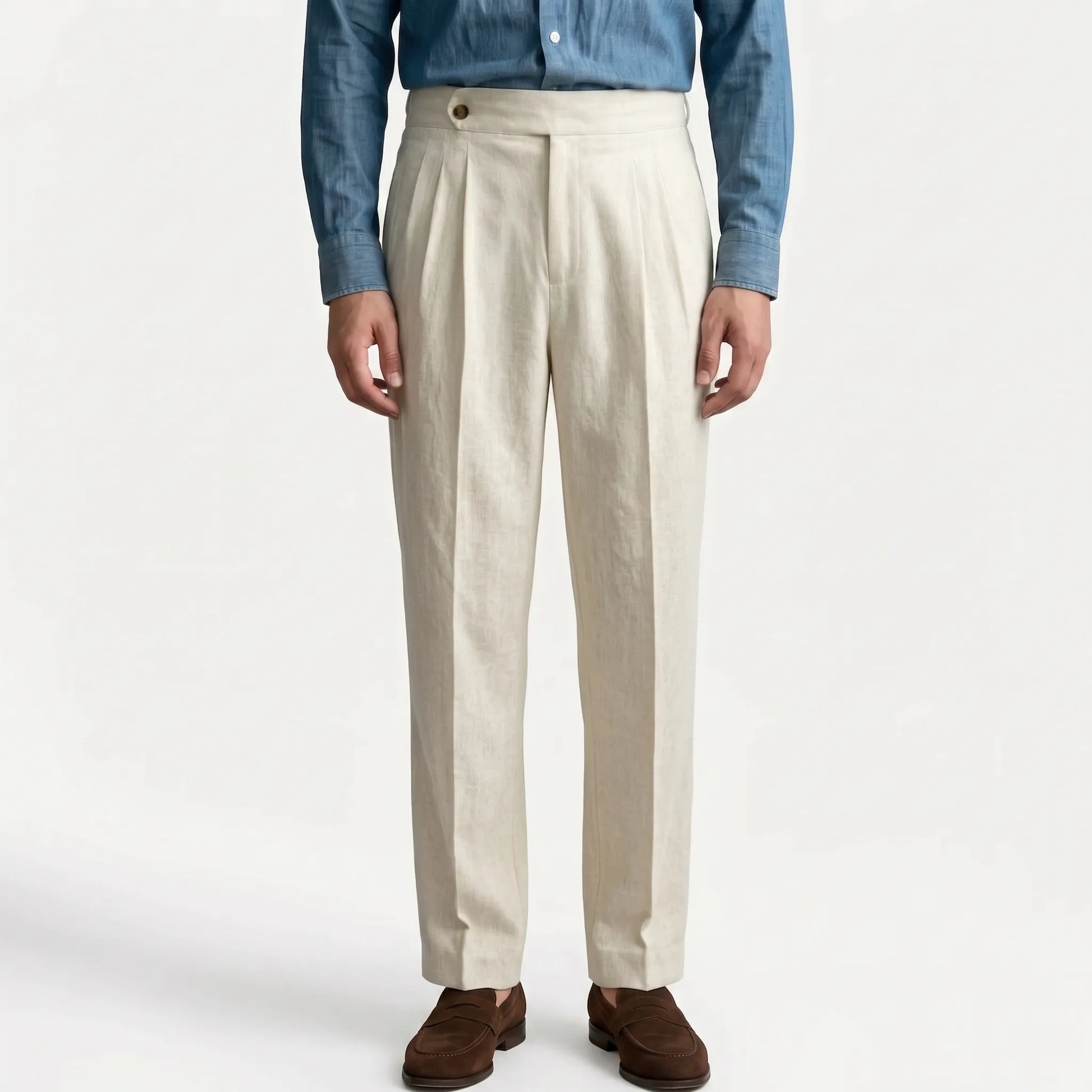 Hochgeschnittene Bundfaltenhose -  Francis