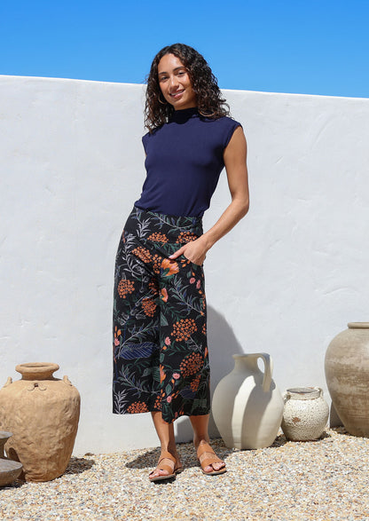 Hohe Taille Weit Geschnittene Hose - Amina