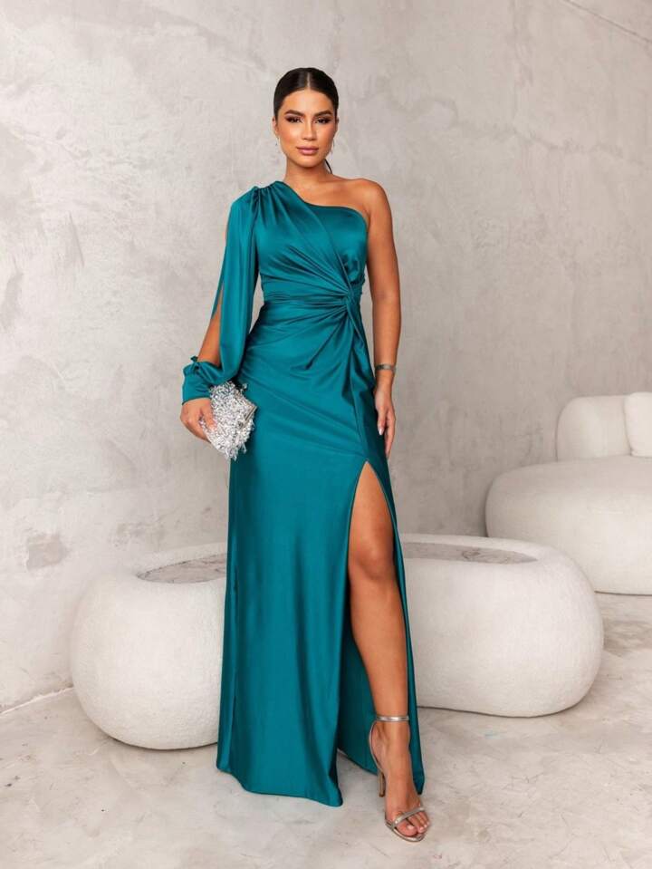 Ein-Schulter Abendkleid für einen Raffinierten Herbstlook - Ravina