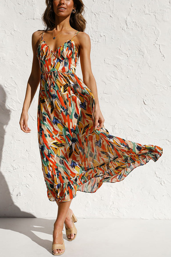 Luftiges Maxi-Sommerkleid mit Taillenschnitt – Mira