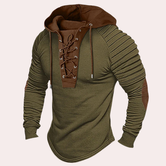 Herren Sweatshirt mit Schnürung und Kapuze – Eliano