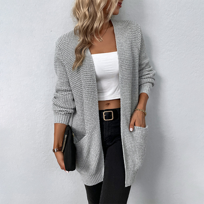 Gestrickte Damenjacke mit Taschen – Maelis