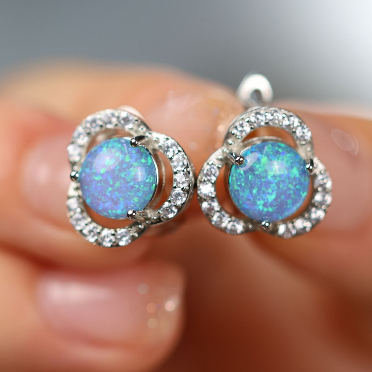Kleeblatt-Ohrringe Aus Opal - LuckStone 