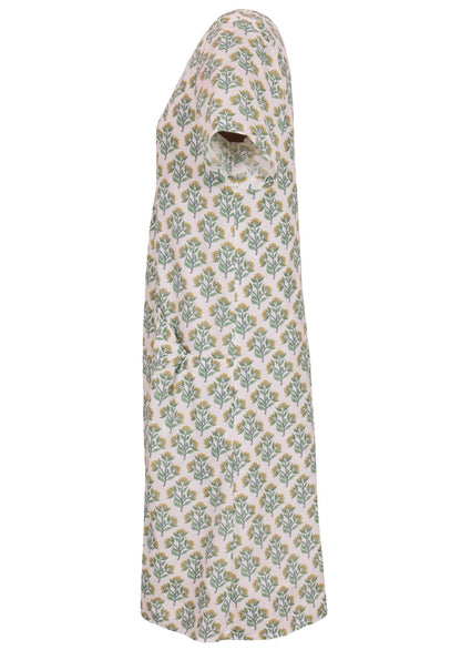 Knielanges Sommerkleid Mit Kurzen Ärmeln - Tamina
