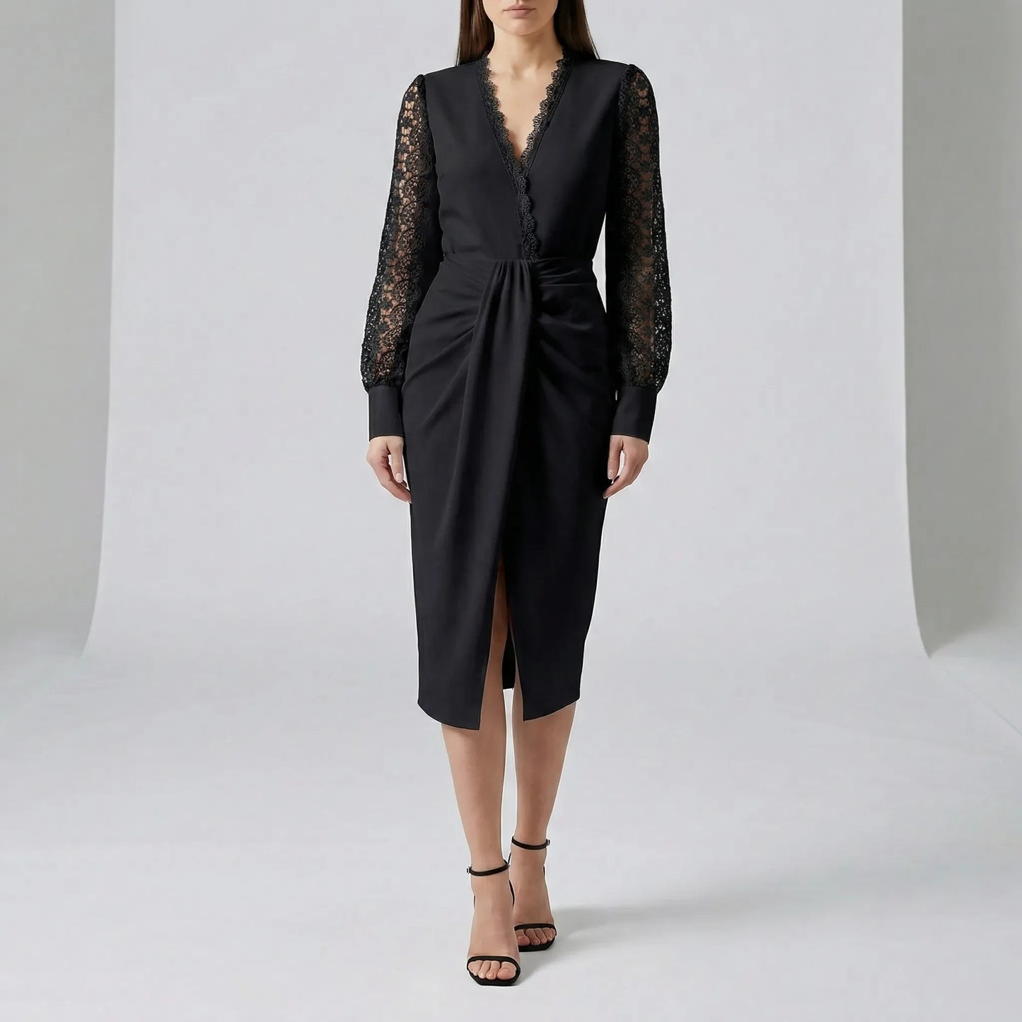 Knielanges Wickelkleid - Sandy