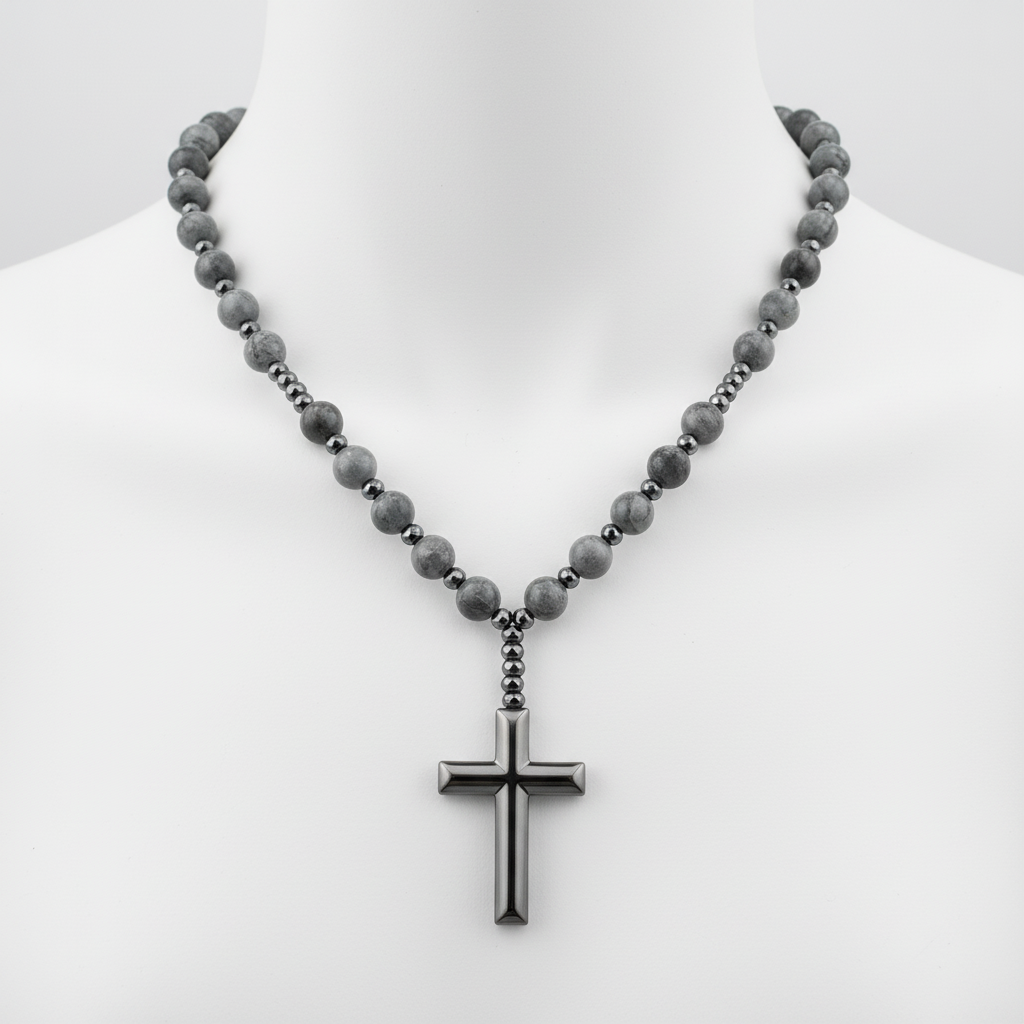 Kreuz-Rosenkranz-Halskette - PowerNecklace 