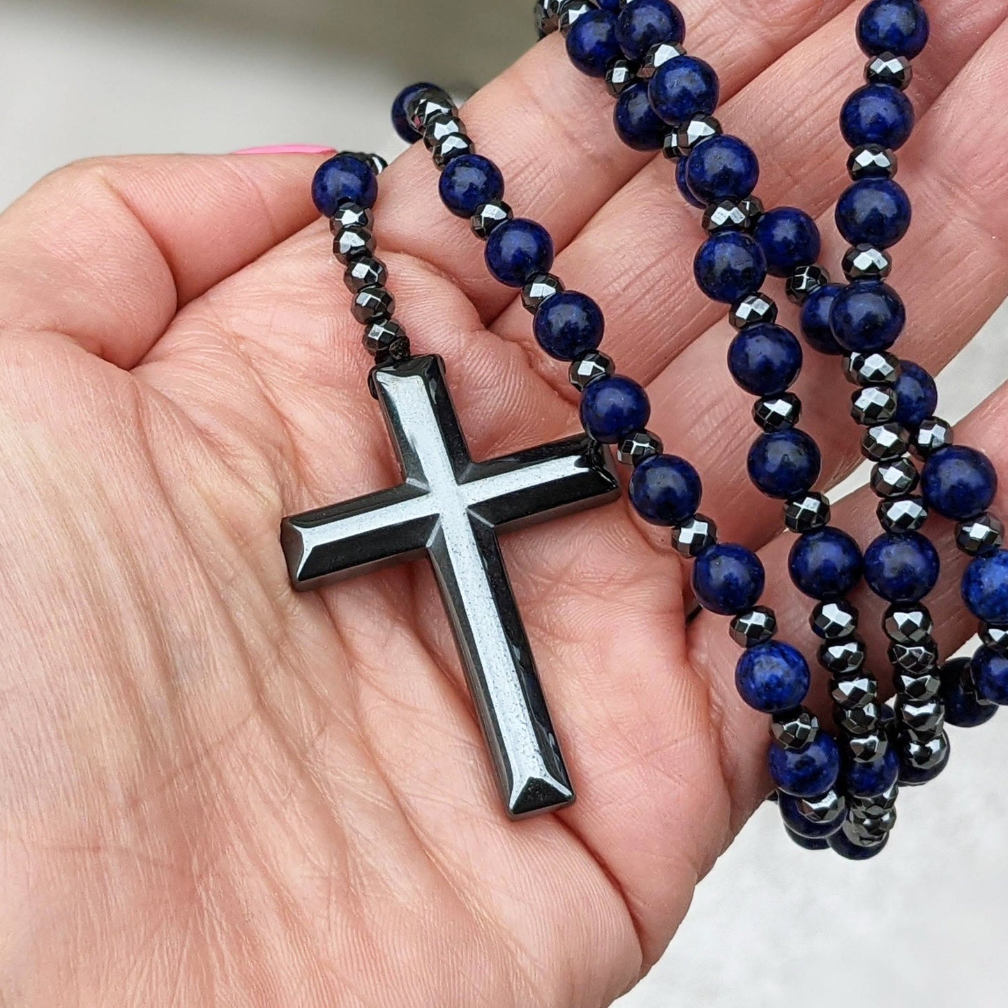 Kreuz-Rosenkranz-Halskette - PowerNecklace 