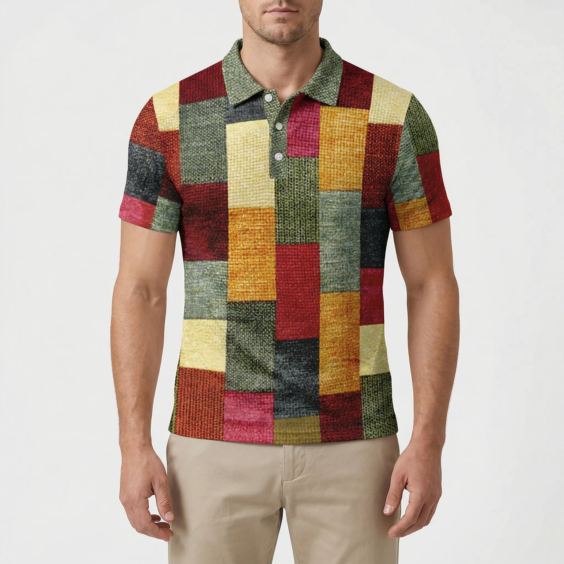 Kurzarm Poloshirt Mit Karomuster - Caspar