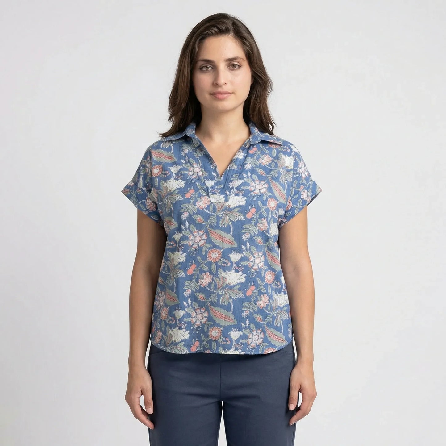 Kurzärmeliges V Ausschnitt Top - Xenia