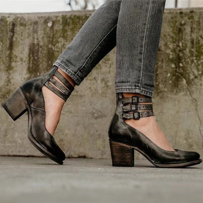 Herbstliche & stilvolle Damen Lederschuhe mit rutschfester Sohle – Amalia