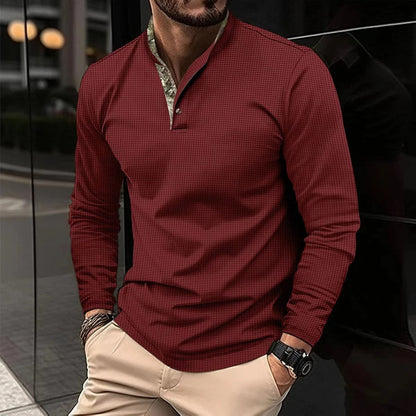 Langarm Poloshirt Mit Stehkragen - Kenan