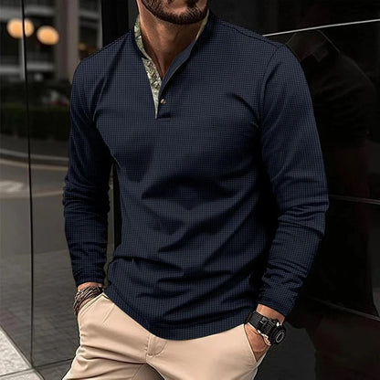 Langarm Poloshirt Mit Stehkragen - Kenan