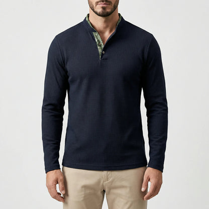 Langarm Poloshirt Mit Stehkragen - Kenan