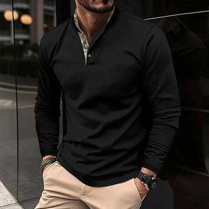 Langarm Poloshirt Mit Stehkragen - Kenan