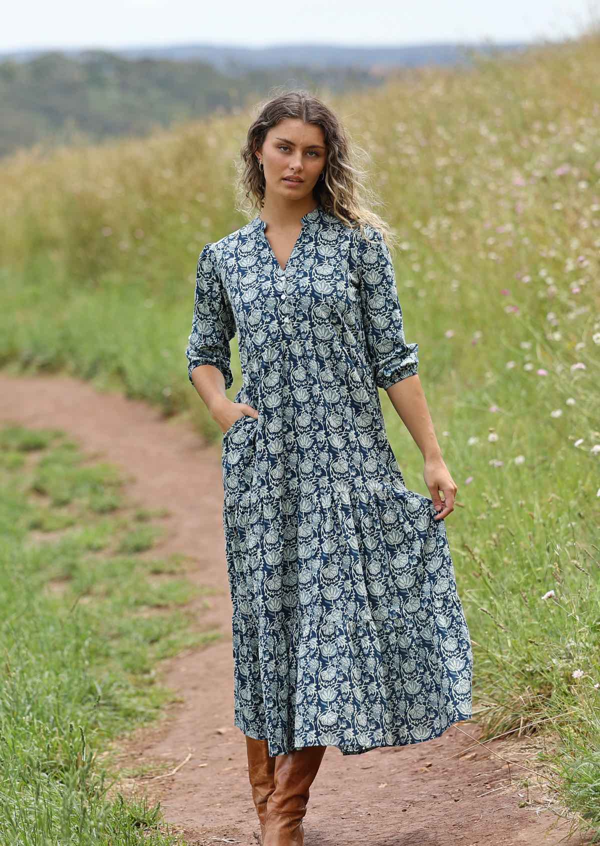 Langärmeliges Maxi Kleid - Joleen