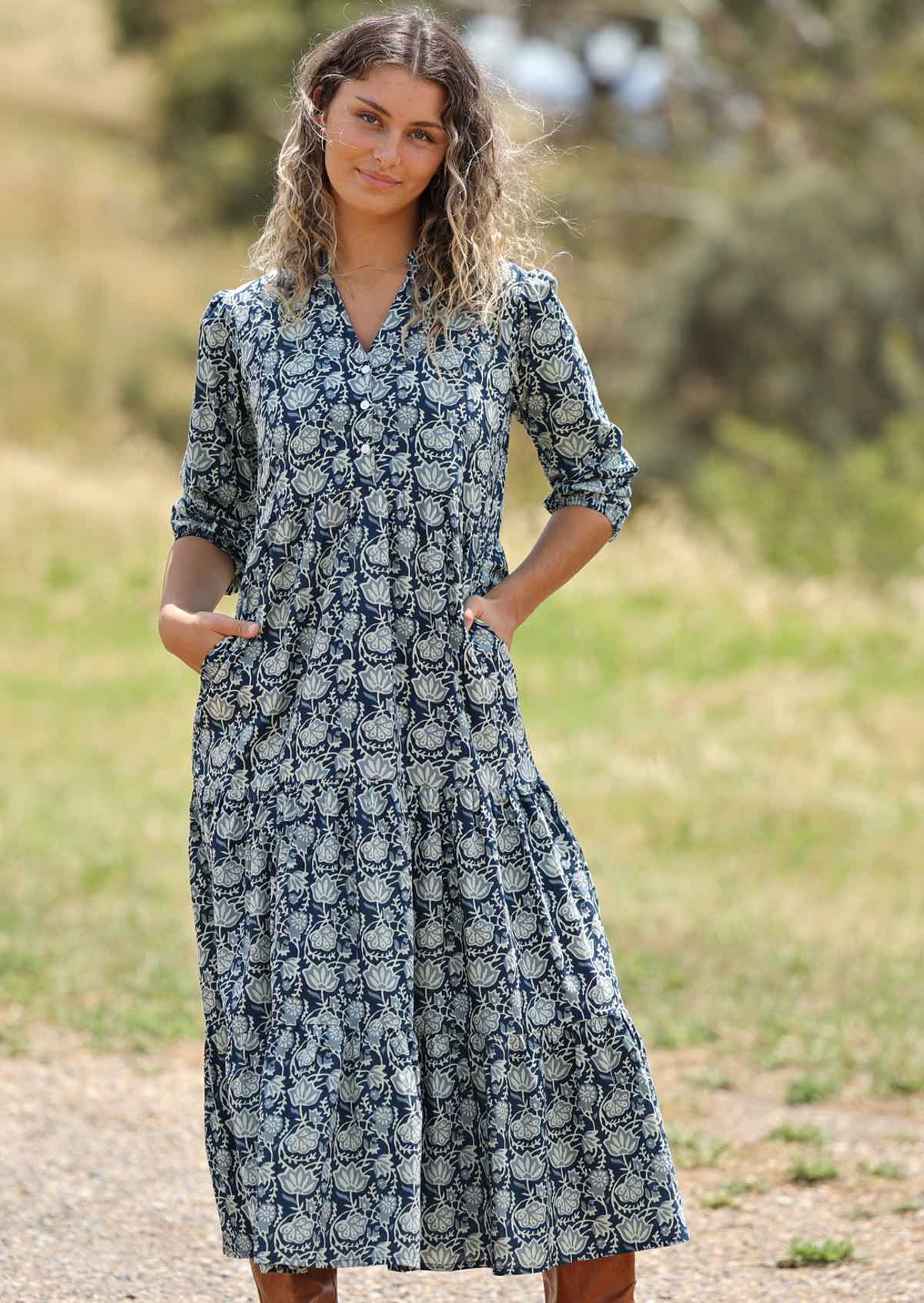 Langärmeliges Maxi Kleid - Joleen