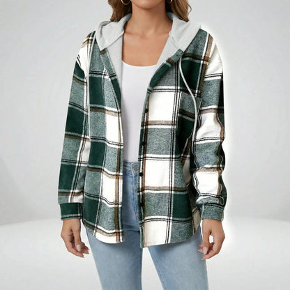Lässige Hemdjacke Mit Kapuze - Felicia