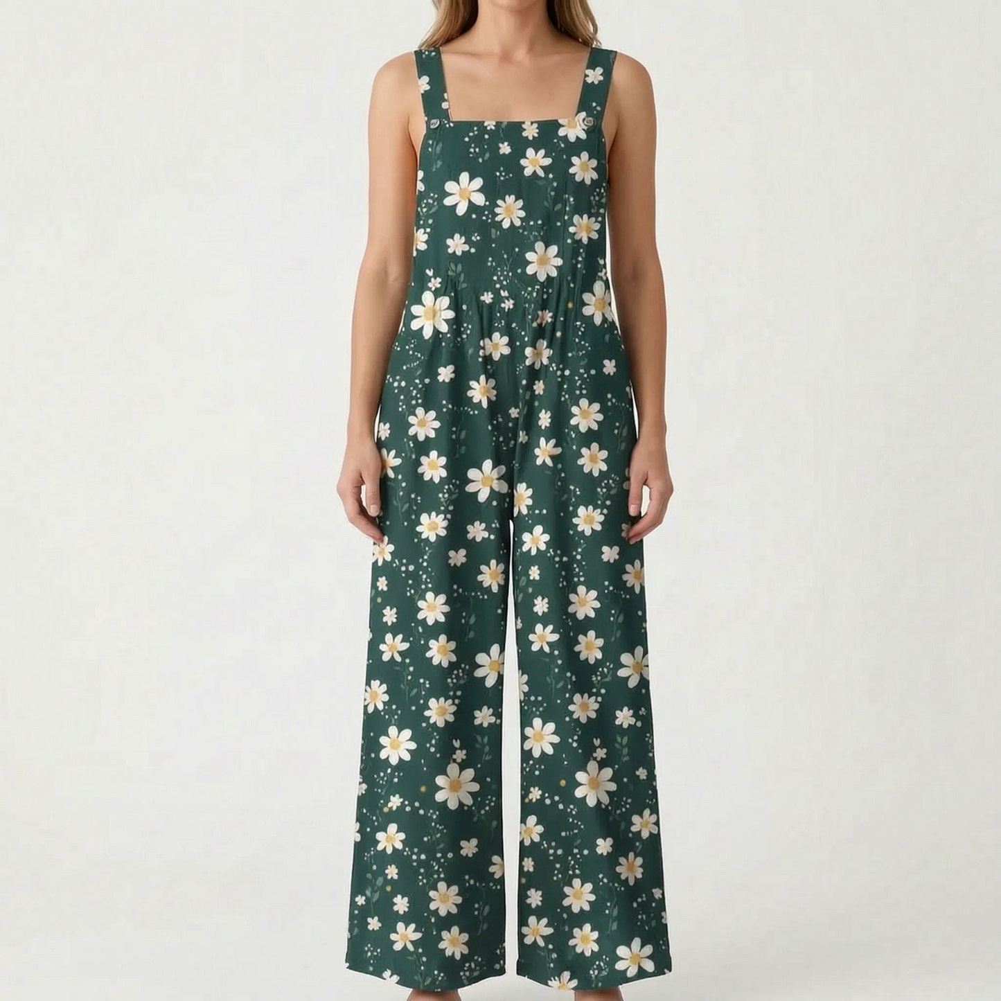 Lässiger Floraler Jumpsuit Mit Weitem Bein - Jessica