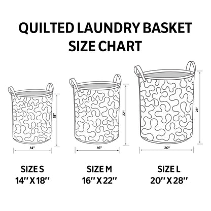 Größentabelle mit drei Linienzeichnungen der Körbe in Small, Medium und Large samt Durchmesser- und Höhenangaben. 10