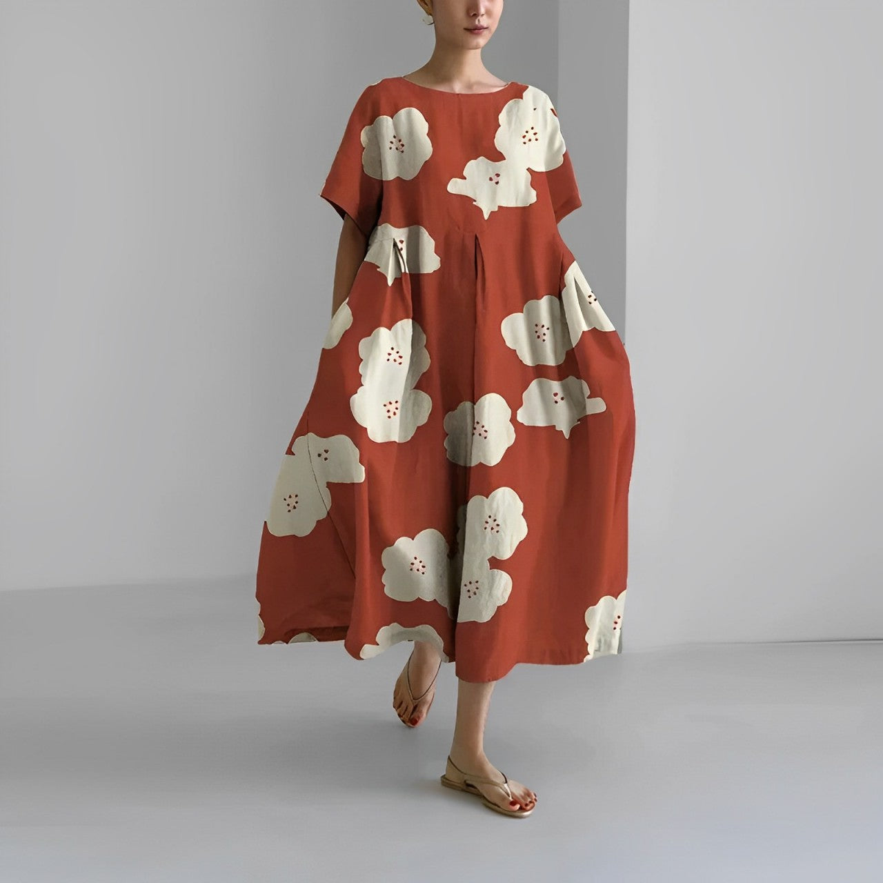 Luftiges Sommer-Maxikleid mit Taillenakzent – Clara