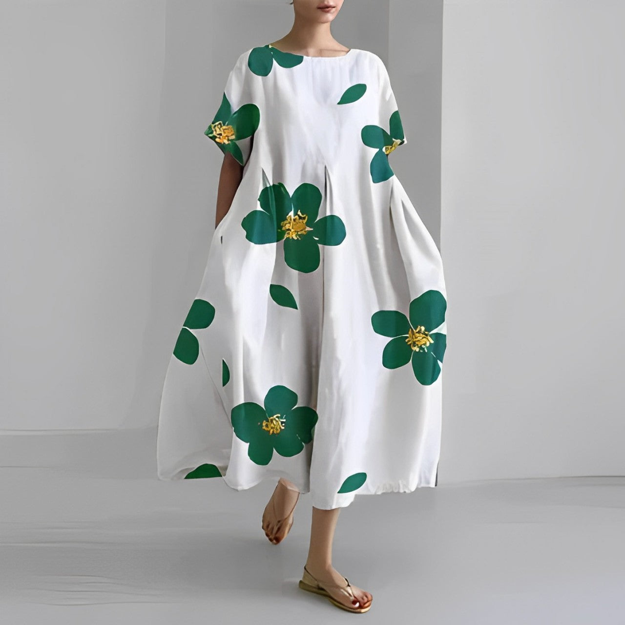 Luftiges Sommer-Maxikleid mit Taillenakzent – Clara