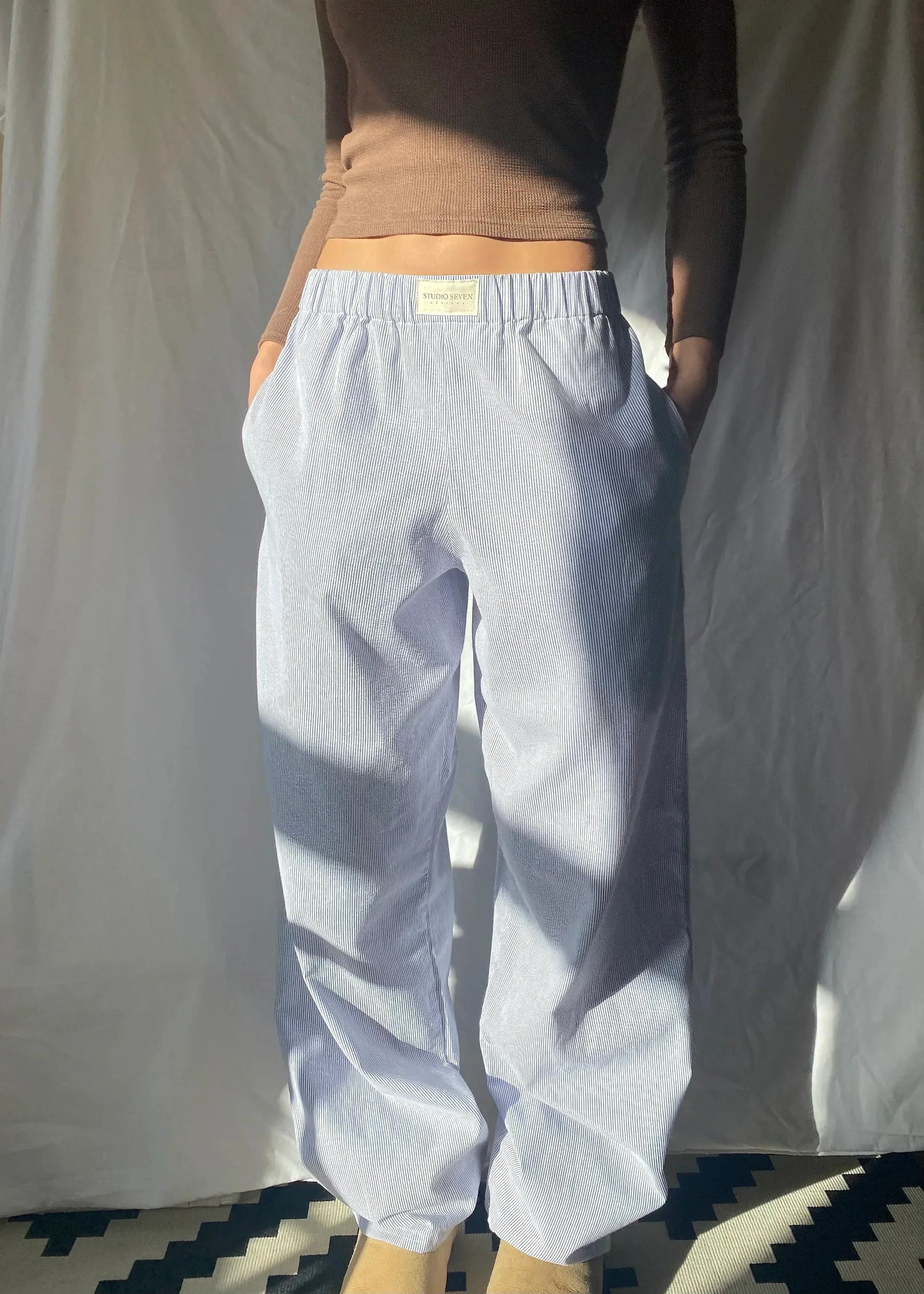 Weiche Bio-Baumwoll Lounge-Hose – Herbstliche Sienna