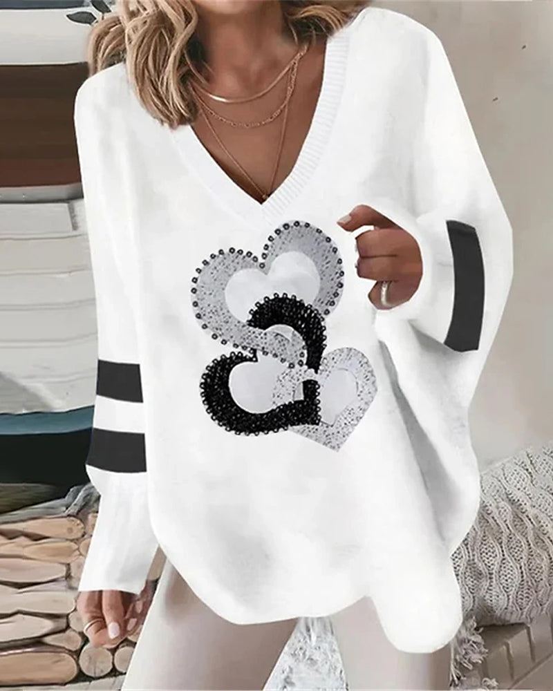 Lockerer V-Pullover -  Rita