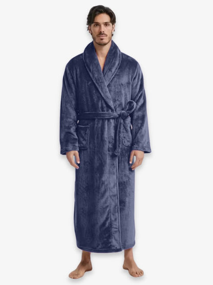 Long Men's Dressing Gown With Tie Belt - Marlon
