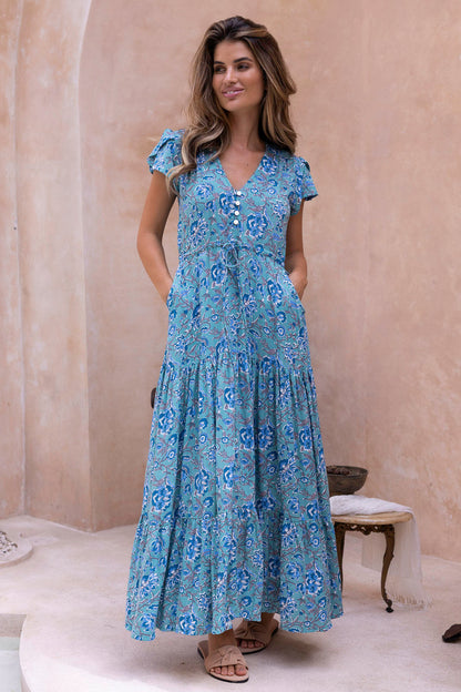 Maxi Kleid Mit V Ausschnitt - Mandy