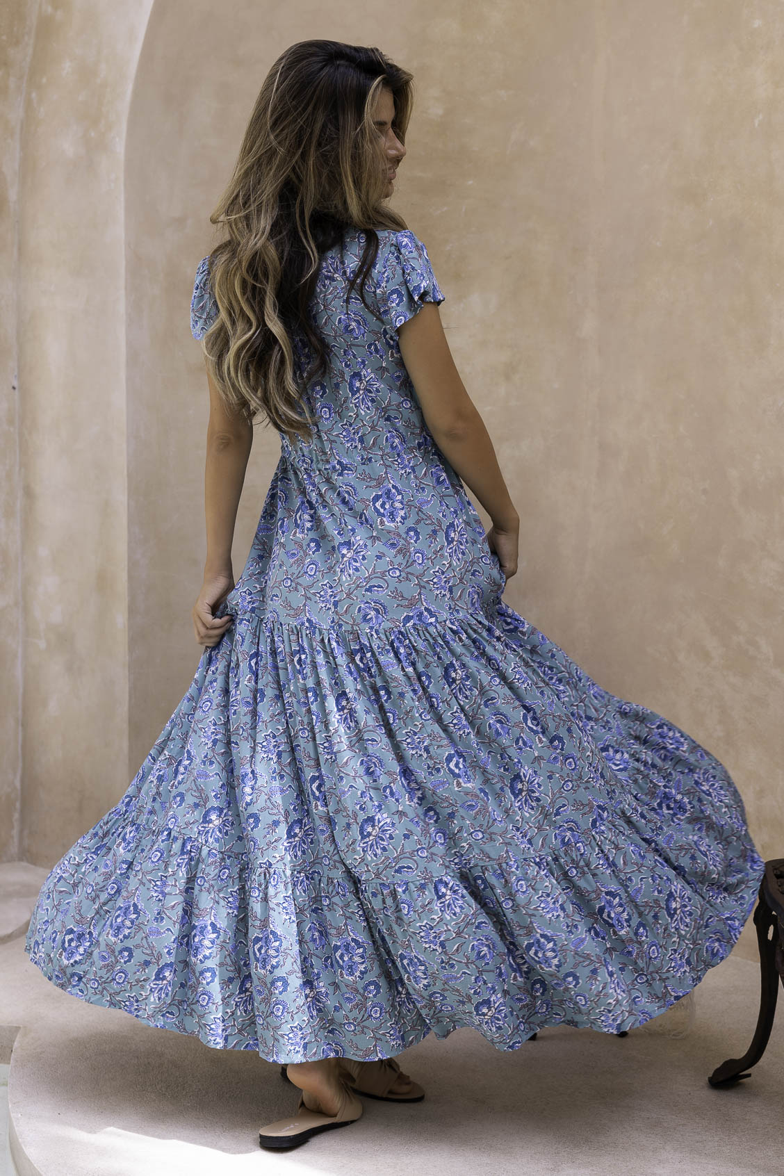 Maxi Kleid Mit V Ausschnitt - Mandy