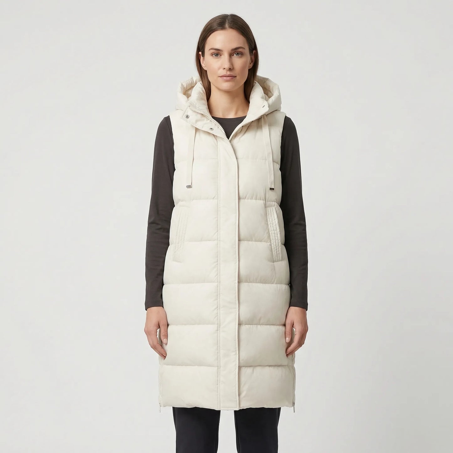 Midi-Length Insulated Body Warmer - Hazel