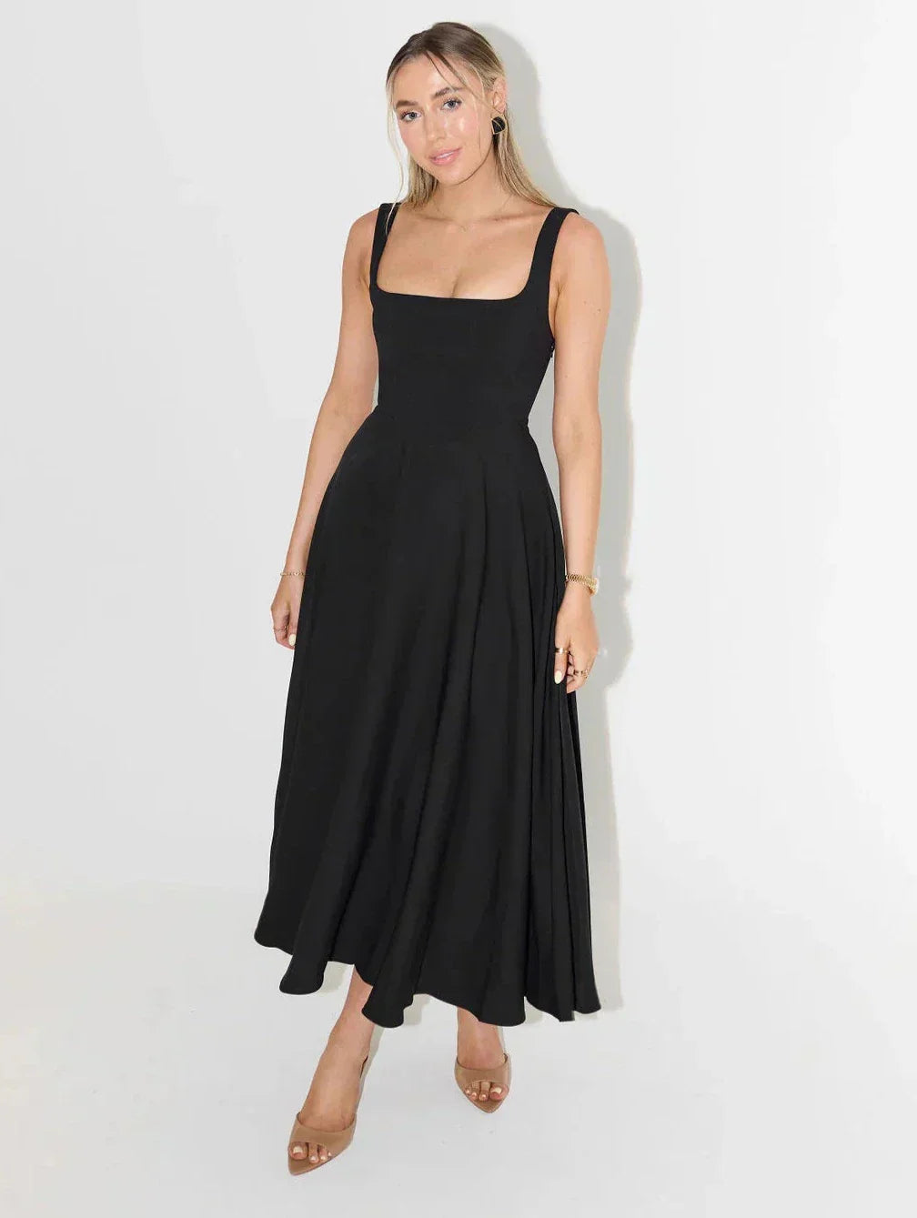 Midi Kleid Mit Hoher Taille - Sofie