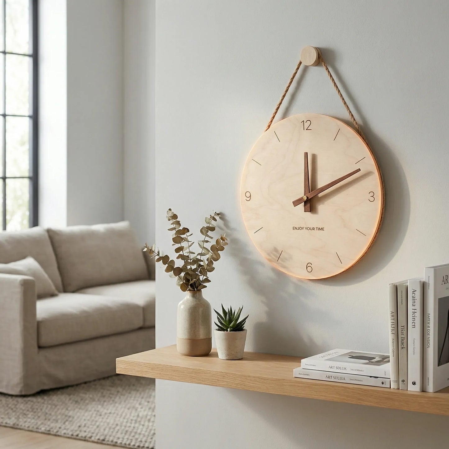 Minimalistische Runde Wanduhr - TimberaClock