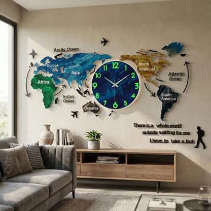 Moderne 3D-Wanduhr - WorldoraClock