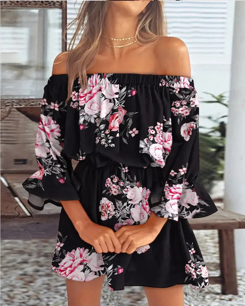 Trendiges Boho-Minikleid mit One-Shoulder-Design und luftiger Passform - Ysa