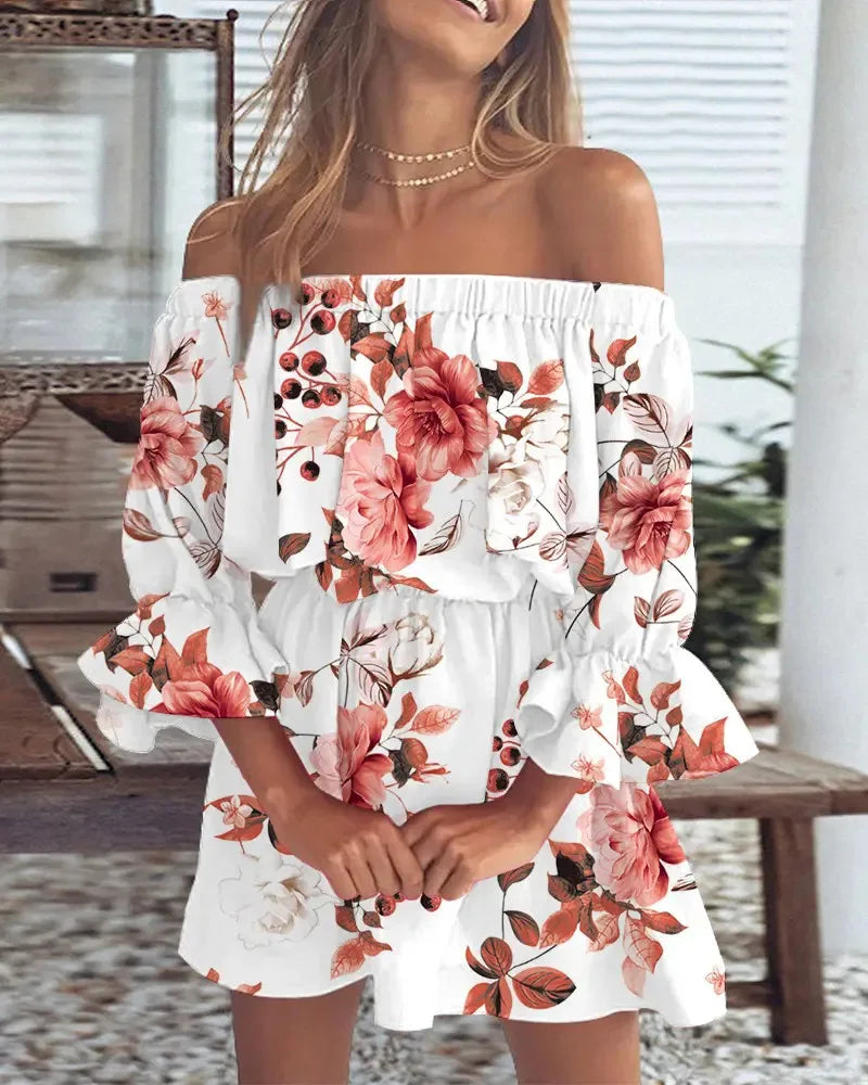 Trendiges Boho-Minikleid mit One-Shoulder-Design und luftiger Passform - Ysa