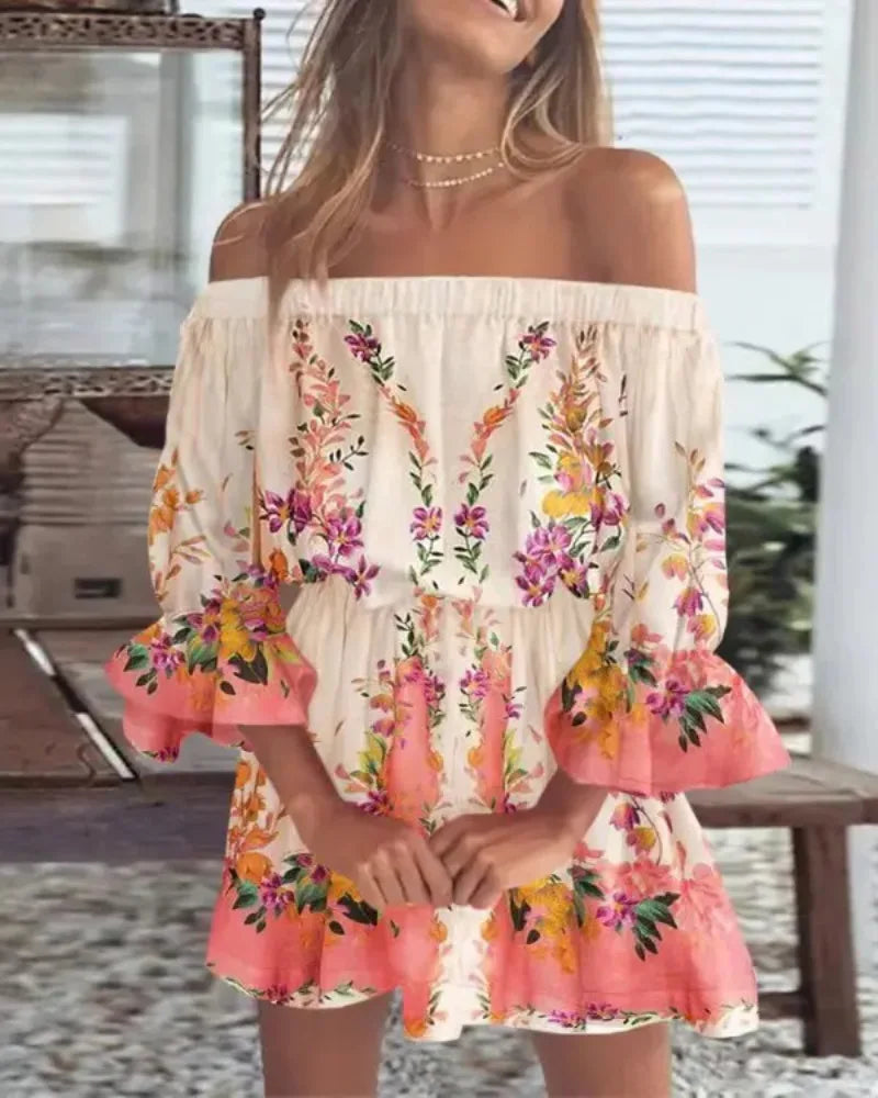 Trendiges Boho-Minikleid mit One-Shoulder-Design und luftiger Passform - Ysa