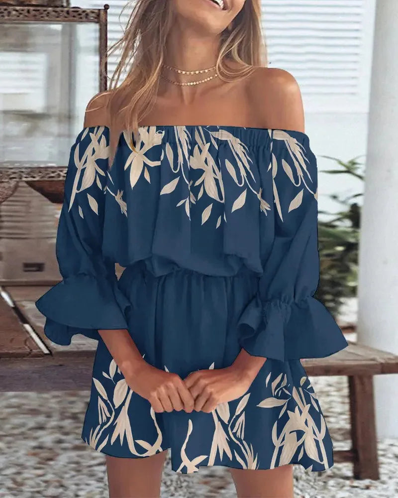Trendiges Boho-Minikleid mit One-Shoulder-Design und luftiger Passform - Ysa