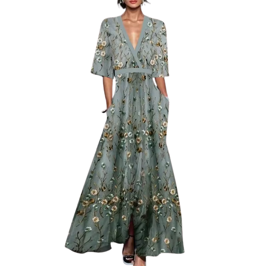 Herbstkleid - Lola | Luxuriöses Kleid mit Taillenband