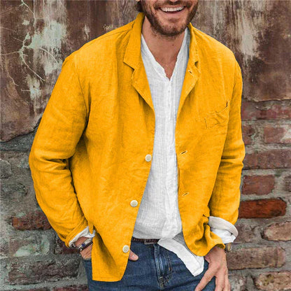 Leichte Herbstjacke aus Leinen-Baumwoll-Mix für Herren – Casper