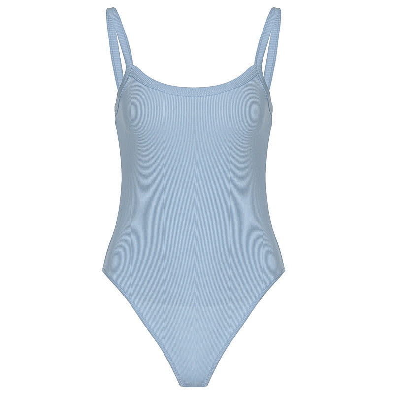 Rippstrukturiertes Damen Bodysuit mit figurbetontem Schnitt – Nea