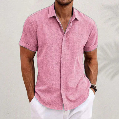 Luftiges Herren-Leinenshirt mit kurzen Ärmeln – Matteo