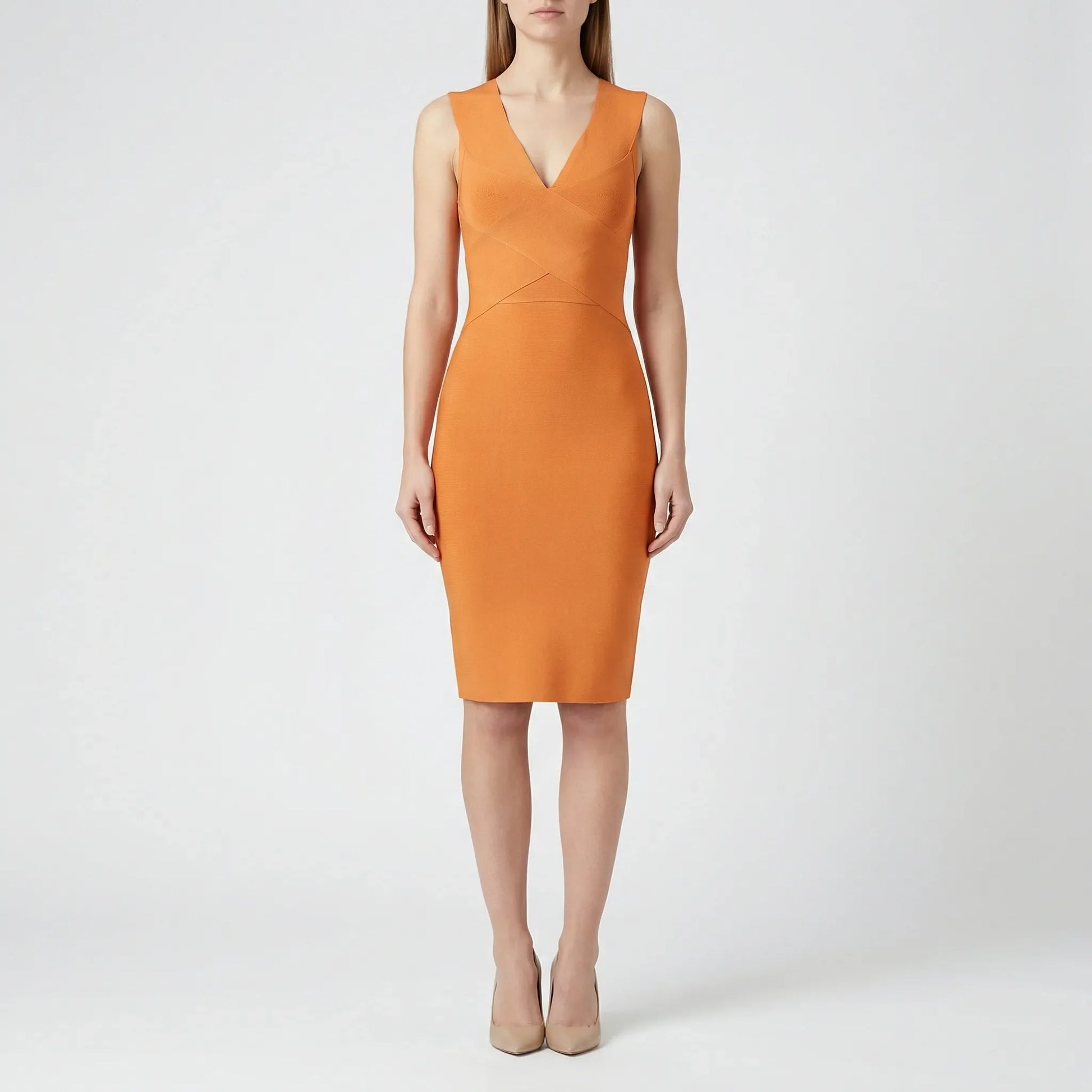 Off Shoulder V Ausschnitt Kleid - Jill
