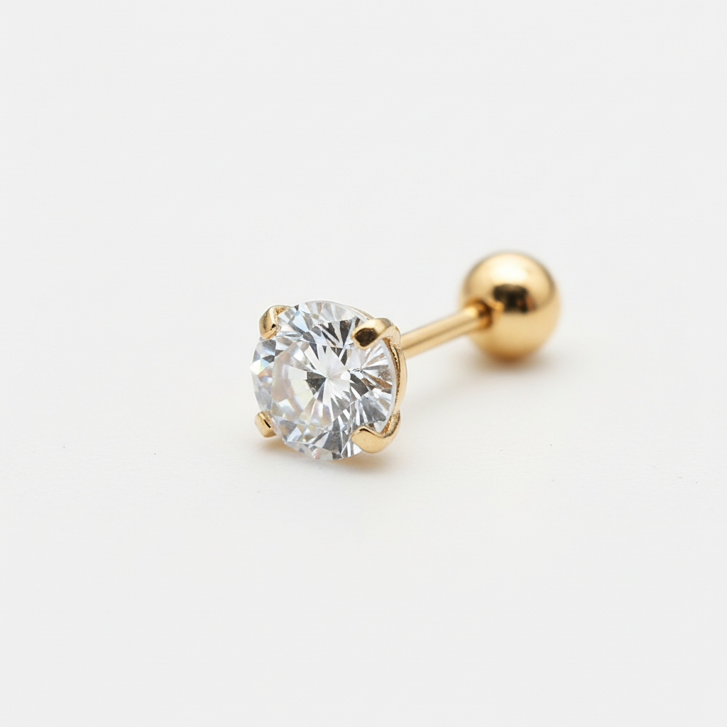 Ohrstecker Aus Titanstahl - ZirconiaPearl 