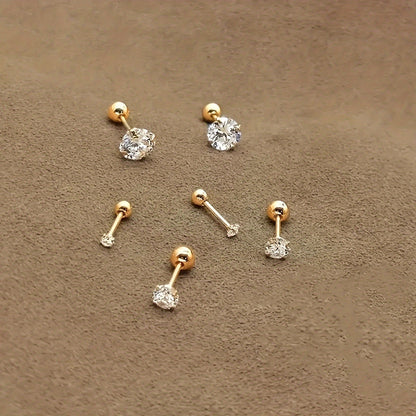 Ohrstecker Aus Titanstahl - ZirconiaPearl 