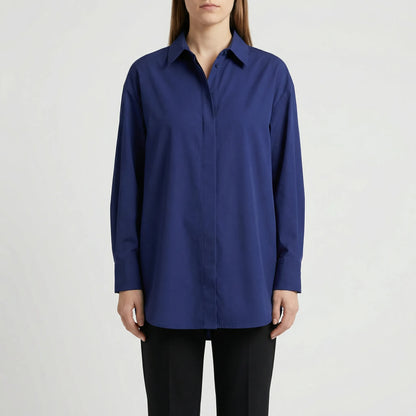 Oversized Blouse Met Omgeslagen Kraag - Blanca