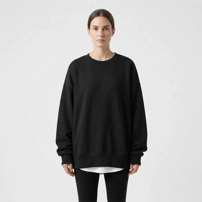 Oversized Crew Neck Jumper - Ruby