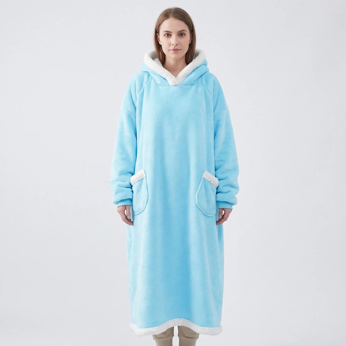 Oversized Hooded Blanket With Front Pocket - Lola